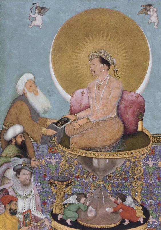 Hindu painter The Mughal emperor jahanir honors a holy dervish,over and above the rulers of the lower world Sweden oil painting art